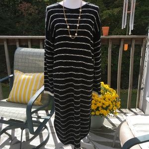 Size L black and white striped sweater dress by AGGEL